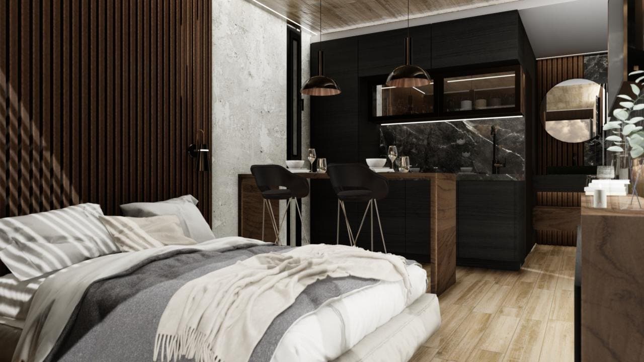 Módulo Urbano, dormitorio con kitchenette